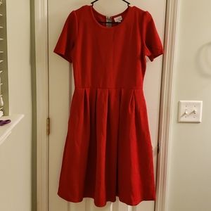Solid red L Lularoe Amelia dress